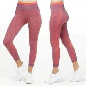 Spanx Seamless Sculpt Leggings Pants Spacedye Coral Punch Size Medium NWT